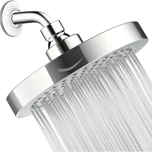 Shower Head High Pressure Rain Shower head - 6 Inch Luxury Design with Adjustable Angles, Anti-Clogging Nozzles, Easy 1-Min Install, Premium Chrome Finish for Bathroom (2.5 GPM)