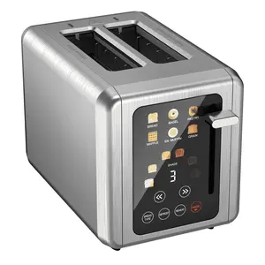 WHALLULTRA Touchscreen Toaster 2 Slice, Stainless Steel, 1.5 " Wide Slots, Bagel, Defrost, 850W