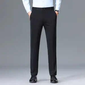 Men's pants, black , straight leg , business suit , work , home , elastic  Pocket Trouser Beige Menswear