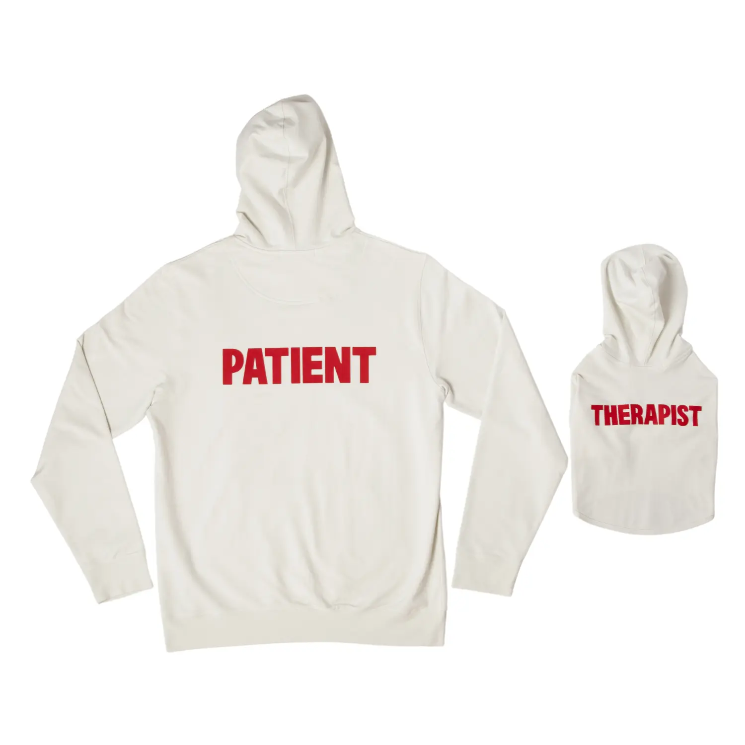 'Patient' Human Hoodie in White: Unisex Sizing