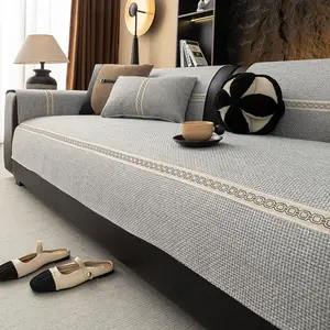 Solid Color Sofa Cover, 1 Count Non-slip Sofa Slipcover, Dust-proof Sofa Protector, Couch Protective Cover for Home Living Room, Dustproof Sofa Slipcover