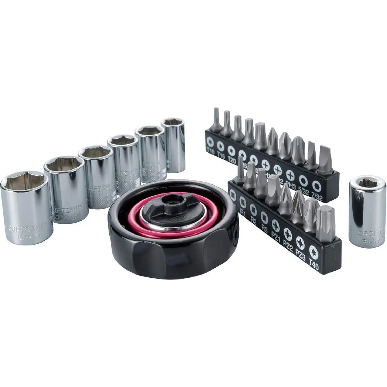 CRAFTSMAN 26-Piece 1/4-Inch Drive Socket Set with Palm Ratchet, SAE/Metric Sizes, Increased Access in Tight Spaces, Mobility and Durability (CMMT12004)