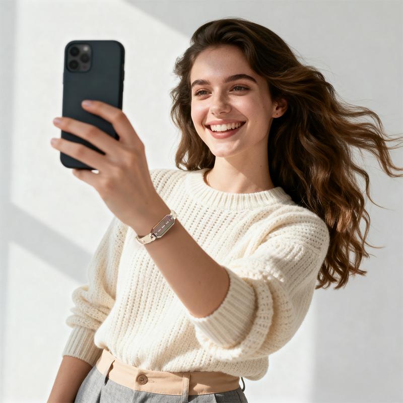 totwoo Morse Love Long Distance Touch Bracelets with Silicone Remote Vibration & Flash Sync Love Connect Gift for Couples Sun&Moon Women Jewelry