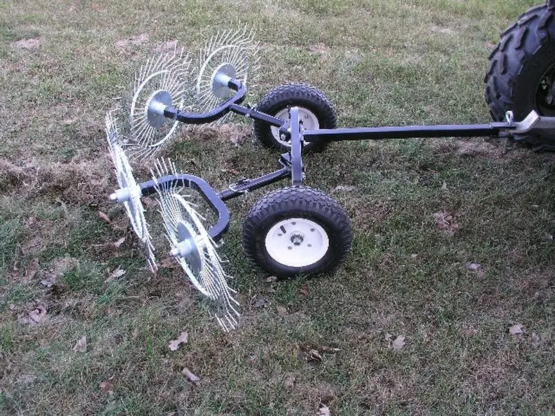 Yard Tuff  V-Style Acreage Rake Dethatcher - 48 Inch Path, 4 Tine Reels