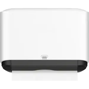 Wall Mount Paper Towel Dispenser, Multifold Hand Towel Dispenser with  Lock, Adhesive No-Drill or Screw Install, Holds 200 Towels for Bathroom, Restroom, Office, Kitchen & , White