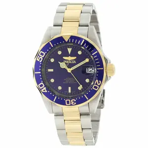 Invicta Men's Automatic Two Tone Bracelet Watch - Pro Diver Blue Dial Date | 8928