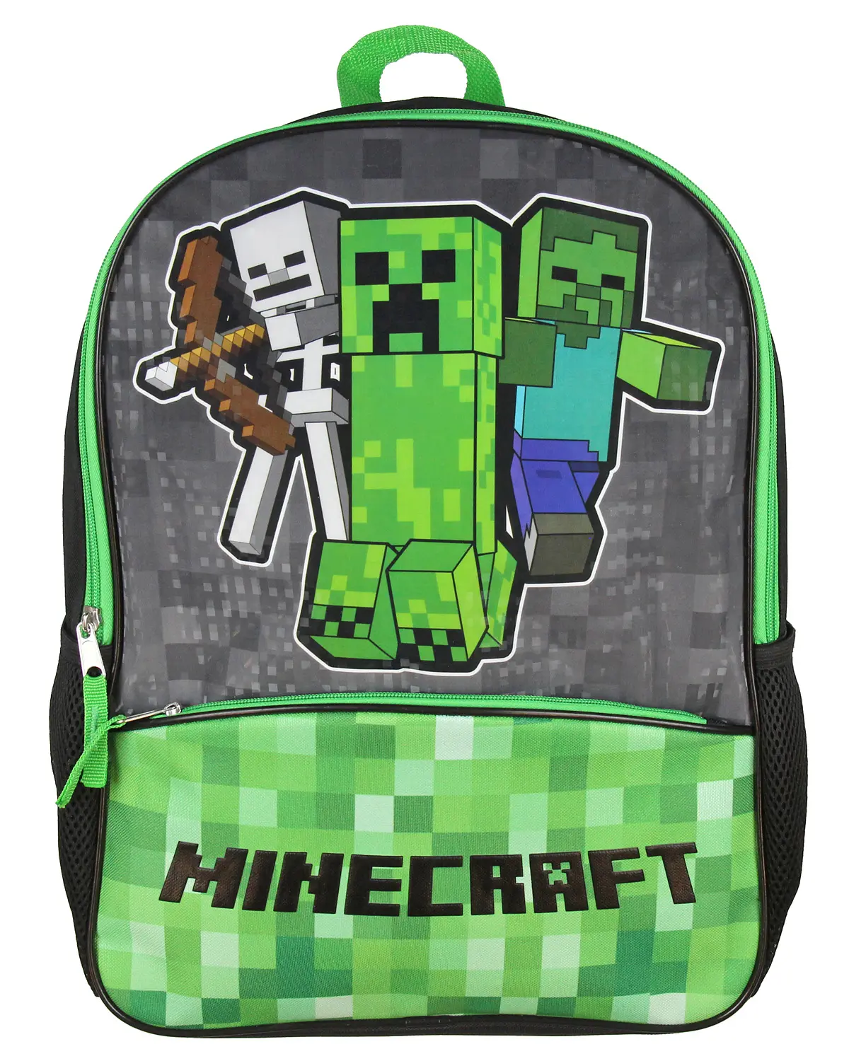 Minecraft Shimmer Pixel Characters 16" Backpack, Solid Design, Great for Books, Outdoors, Casual Use