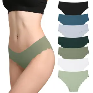 LEVAO Seamless Underwear for Women Ultra Thin Breathable Ice Silk No Show Bikini Hipster Panties Invisible Lightweight 7 Pack S-XL
