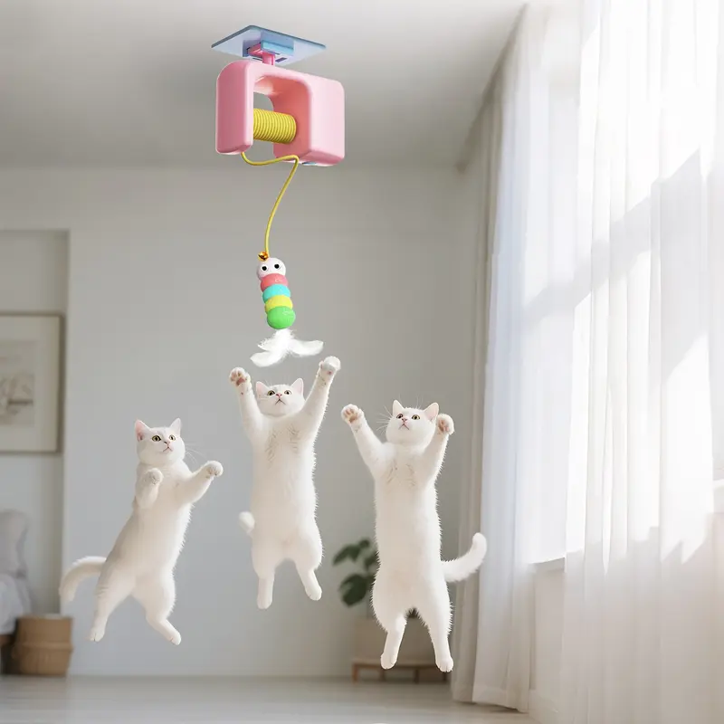 Automatic Cat Toy for Indoor Play, Self-Playing Interactive Ball, Hanging Door Motion Activated Pet Toy, Fun & Engaging Design