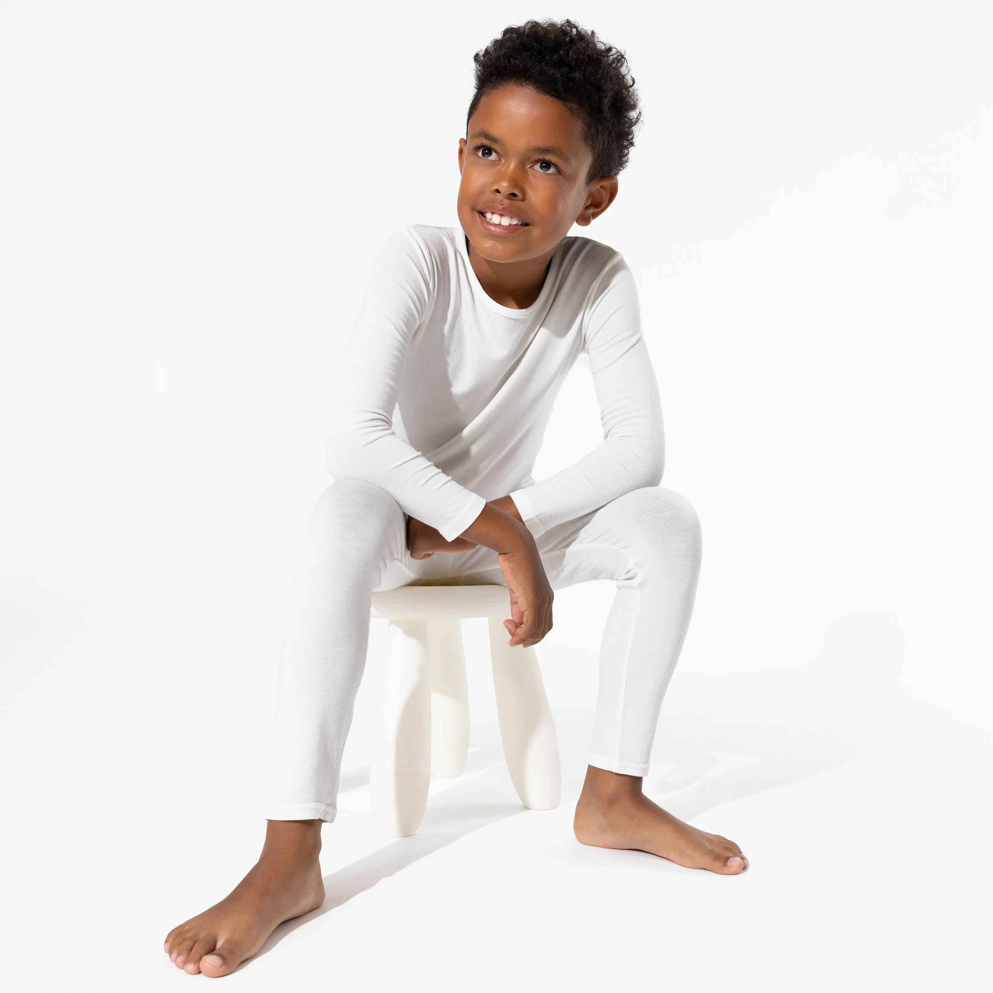 Milk White Bamboo Kids Pajamas