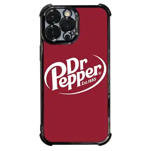 1 PC Dr Pepper Logo Phone Case Electroplating Process Protective Cover With Reinforced Cushioning And Collision Prevention Suitable For iPhone 17 16 15 14 13 Pro Max Cover Casing