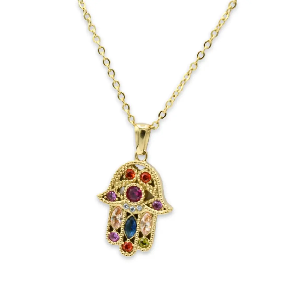 Colorful Hamsa Necklace - Perfect for Everyday Use