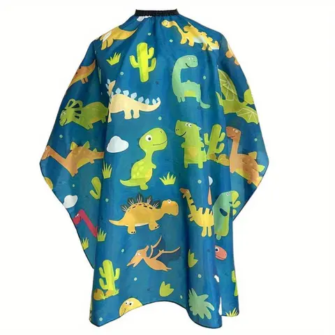 Dinosaur Barber Cape - Small Size Anti-Static Haircut Cape for Toddlers, Fun Dino Design Hair Salon Cape for Home & Professional Use Hair Styling Tools