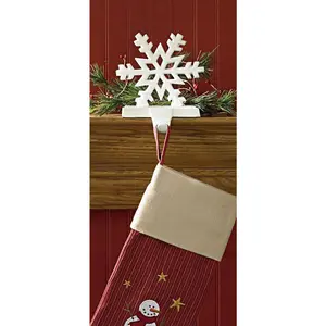 Snowflake Stocking Hanger - White