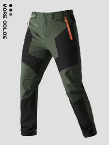 Men's spring, autumn and summer outdoor leisure hiking pants elastic work pants, men's hiking pants - zipper pocket design, lightweight, windproof and non slip, suitable for winter exploration and autumn snow activities, fashionable and casual wear