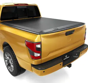 5.5 ft Bed Soft Tri-fold Truck Bed Tonneau Cover Compatible with 2004-2015 Nissan Titan with Utili-Track System, Fleetside w/o Titan Box