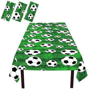 3 Pcs Soccer Party Tablecloth Soccer Birthday Party Decorations Plastic Table Cover for Soccer Ball Themed Birthday Party Supplies, 54 x 108 Inches