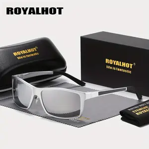 RoyalHot Unisex Polarized Aluminum Magnesium Rectangle Sunglasses Driving Sun Glasses Shades Oculos Masculino Male