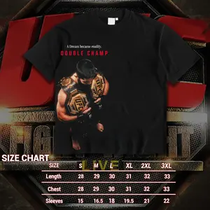 Fight For Wear ISLAM MAKHACHEV UFC322 Graphic T-Shirt Fitted Crewneck Short Sleeve MMA Fighter Tee Heavy Cotton DTG Printed Streetwear for Sports Fans
