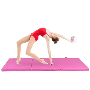 ZENY Tri-Fold 6x2FT Exercise Gym Mat Portable Workout Yoga Mat 2'' Thickness Pink
