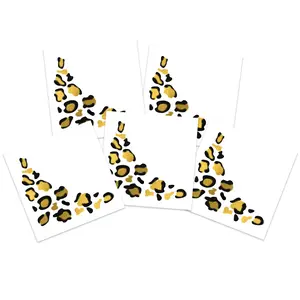 FashionTats Metallic Gold Leopard Print Eye Accent Temporary Tattoos | 48 Pack | Skin Safe | MADE IN THE USA | Removable Halloween