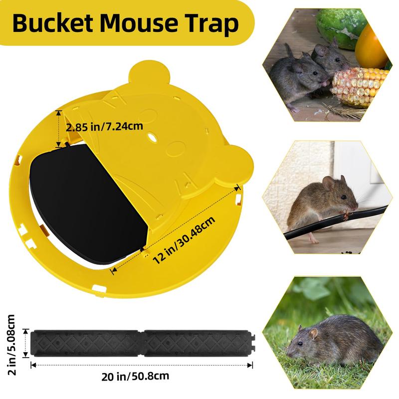 Mouse Trap Bucket 4-Pack ABS Material Durable Multi-Catch Auto-Reset Humane Lethal Rat Trap for 5 Gallon Bucket Indoor Home Use