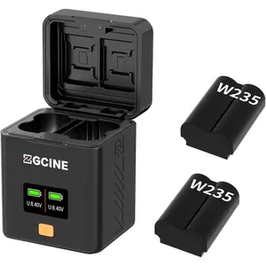 ZGCINE PS-W235 Charging Case USBC PD Fast Dual Charger for Fujifilm NP-W235 Camera Battery Portable Card Oled Sd Smartphone