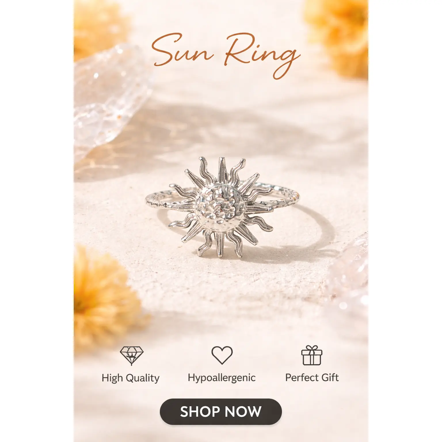 SUNBURST RING - OPEN SIZE