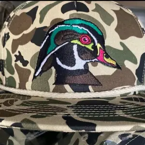 Old School full panel wood duck hat