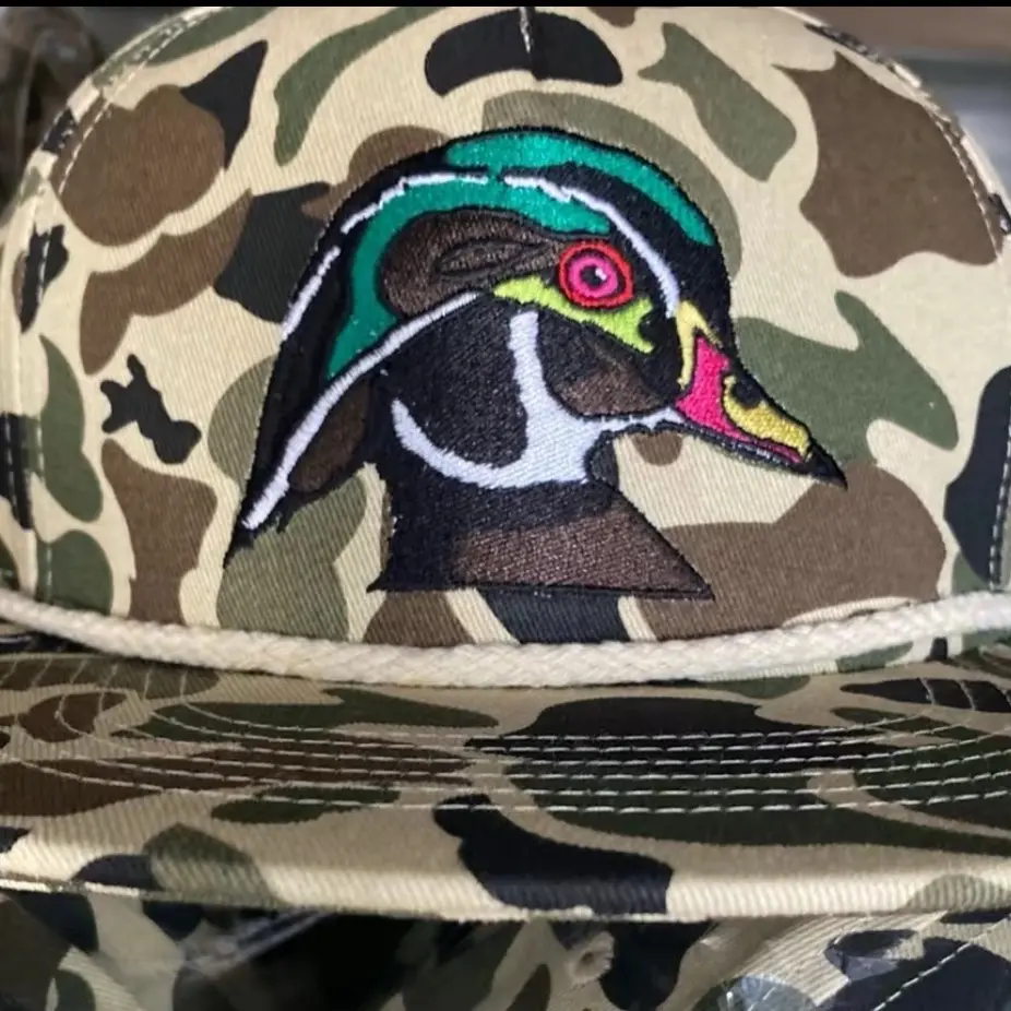 Old School full panel wood duck hat