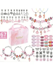 Cartoon Unicorn DIY Bracelet Set, Gift Jewelry Kit, Handmade Craft Activity, Fun Kids Accessory