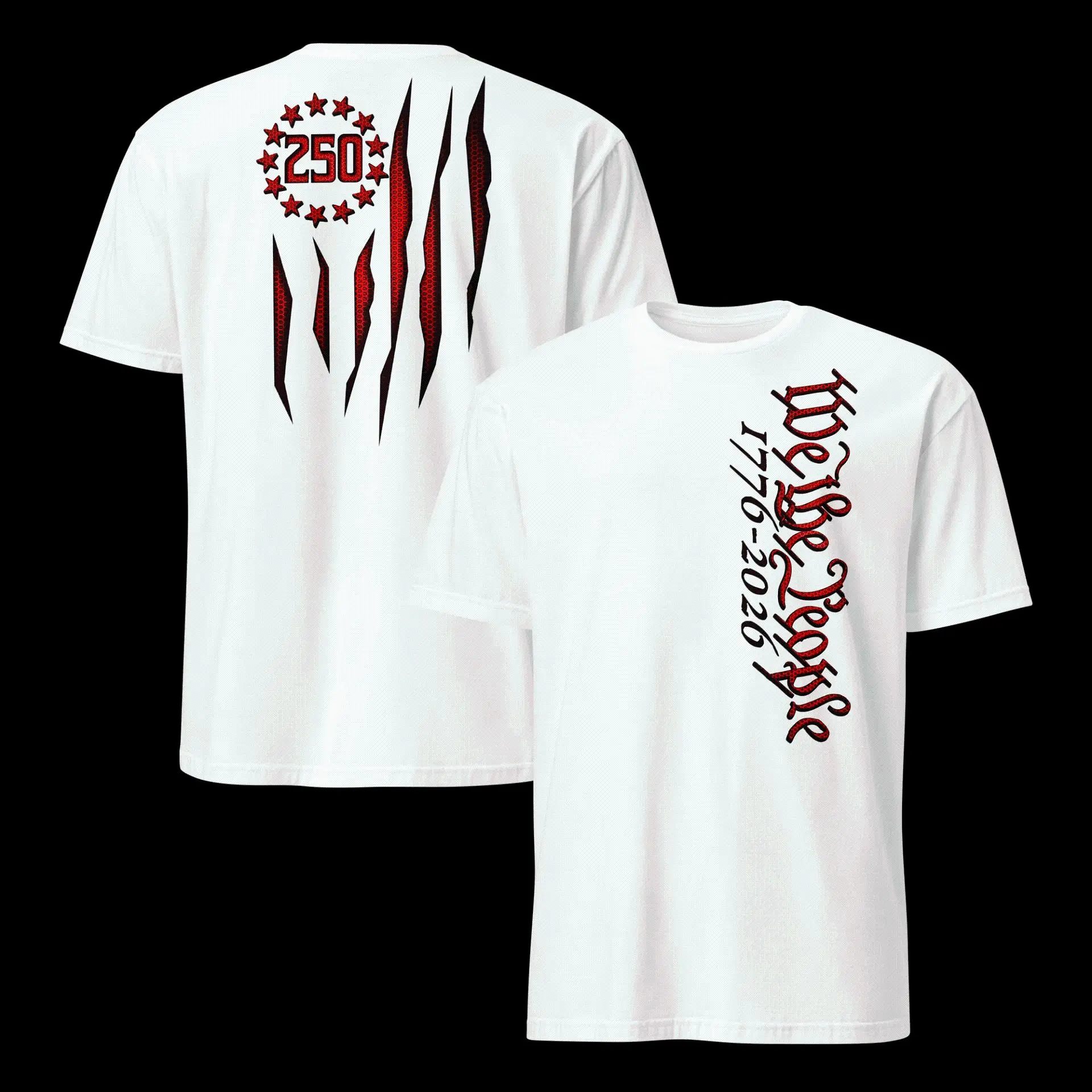 USA 250 Carbon Red Onyx patriotic T Shirt