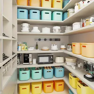 8-Piece Set/4-Piece Set Modern Stackable Storage Bins with Lids - Waterproof Polypropylene Storage Boxes with Handles, Rectangular Flip Baskets, Suitable for Bookshelves, Multi-Functional Use: Crafts, Snacks, Desktop and Dormitory Organization