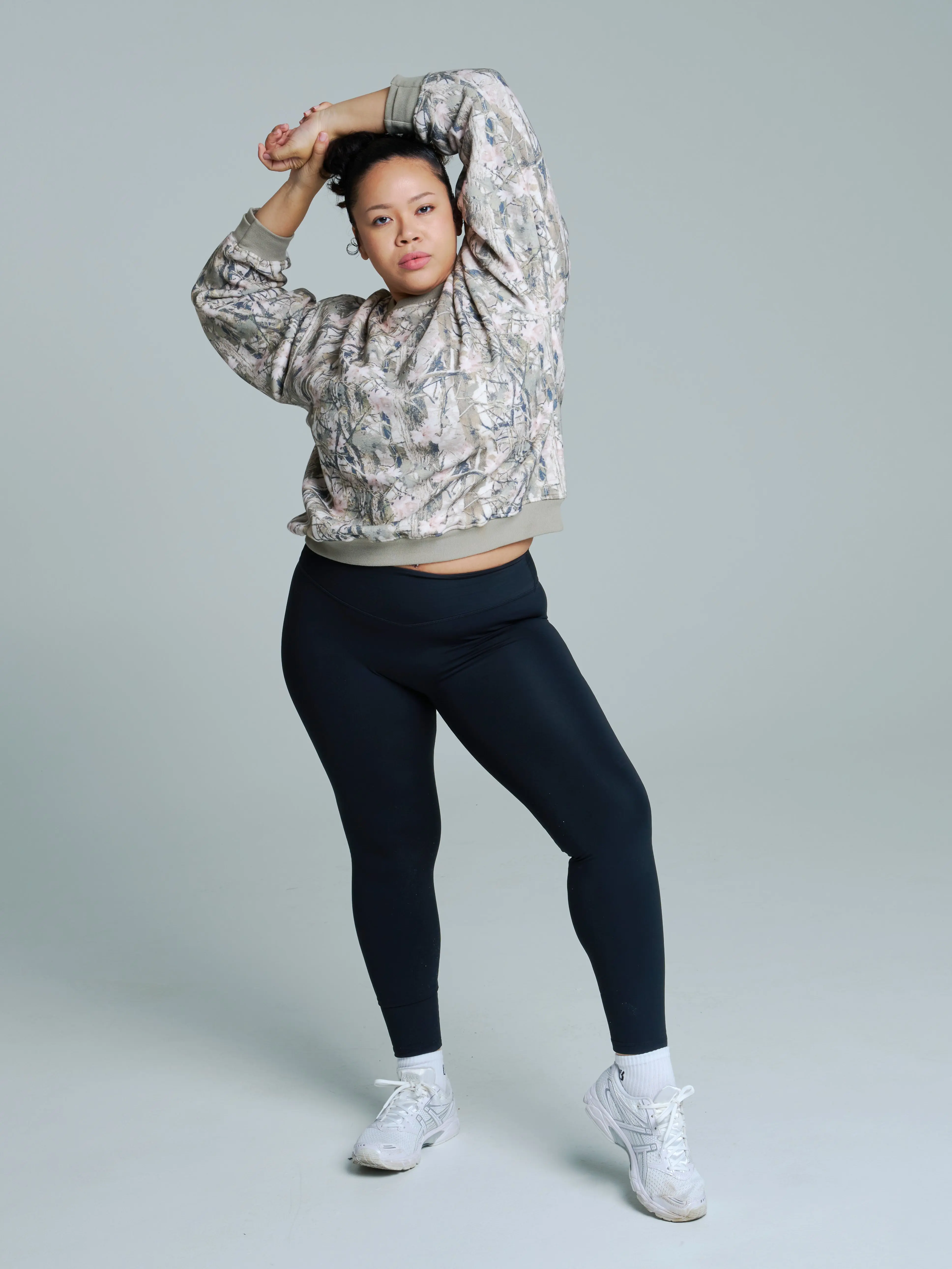Plush Fleece Crew Pullover - Pink Camo