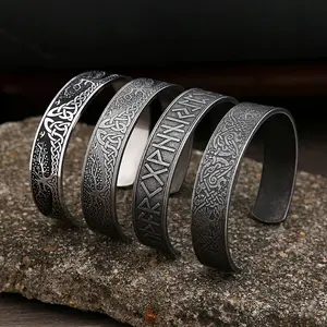 Vintage Viking Stainless Steel Bracelet For Men Women Tree Of Life Bracelets Nordic Amulet Celts Knot Jewelry Gifts Dropshipping
