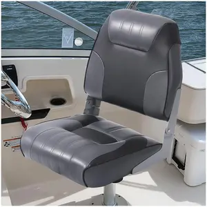 【GARVEE】2 Pack Fold-Down Boat Seats with Thickened Sponge Padding, Weather-Resistant PVC, Aluminum Hinges, Easy Installation for Sightseeing and Fishing