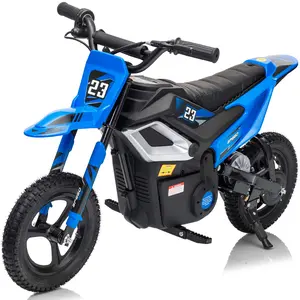Hikiddo 24V 350W Electric Kids Ride on Motorcycle, Off-Road Kids Motorcycle with Bluetooh for Boys Girls