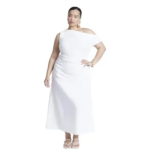 ELOQUII Women's Plus Size One Shoulder Maxi Dress