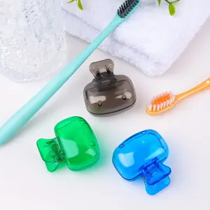 4-Pack Toothbrush Head Covers, Portable, Easy Open & Close Storage Box, Essential Bathroom Accessories for Home & Travel, Alcohol-Free