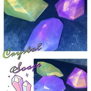 Crystal soaps // purple&blue // green // purple // beautiful handmade soap