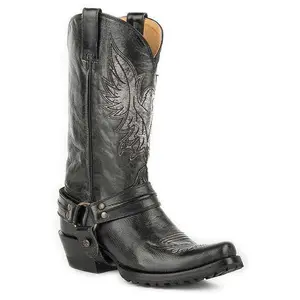 Men's Roper  Moto Eagle Lug Boots Handcrafted Black