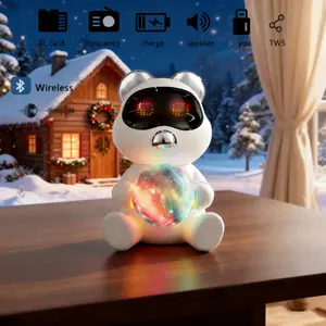 Bear-Shaped Bluetooth Speaker 2.0 Channel Stereo Sound with 1200mAh Battery Perfect for Desks & Children's Rooms Christmas Gift Choice Compact & Portable Design YM-129 Cartoon Bear Speaker with Bluetooth Connectivity and Crystal-clear Sound Quality
