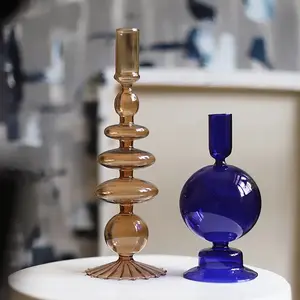 Colorful Glass Taper Candle Holder