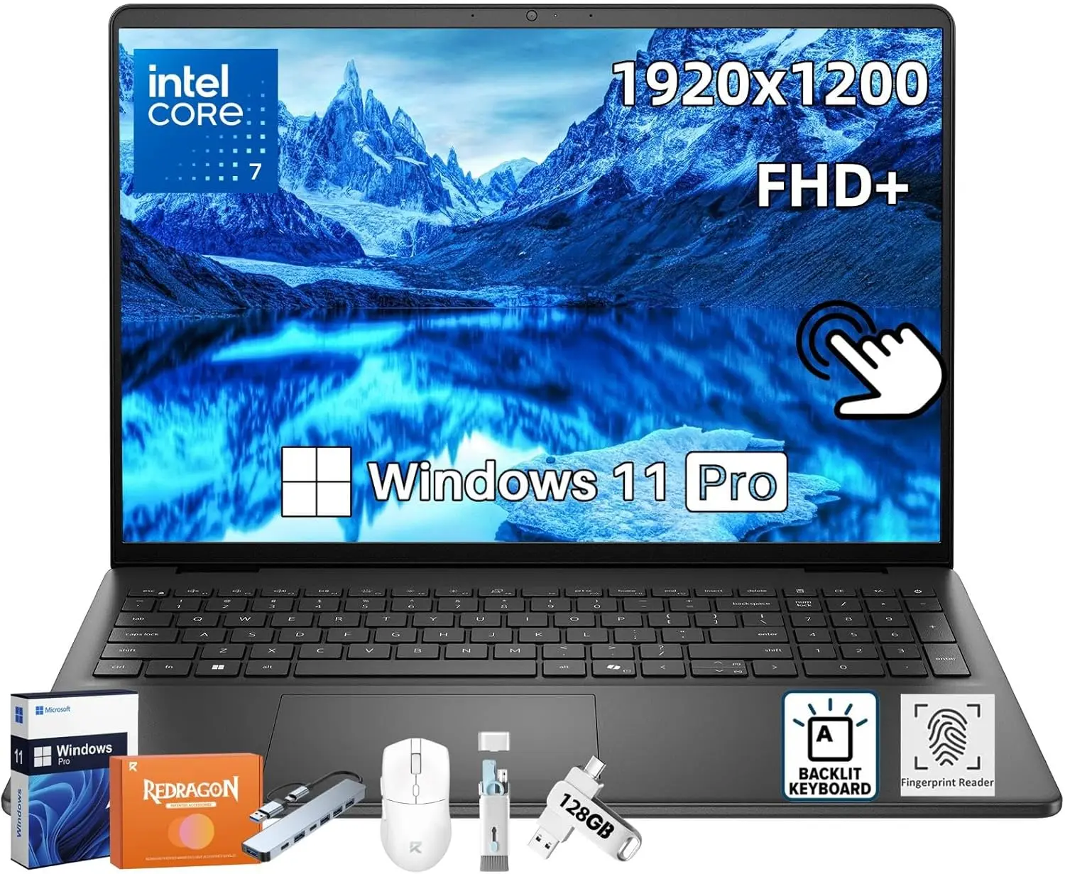 Dell 16 DC16250 Touchscreen Laptop | Intel Core 7 Processor 150U(up To 5.4 GHz) | 16" FHD+ 300 Nits Display | 32 GB DDR5, 2 TB SSD | Backlit Keyboard | Fingerprint Reader | Copilot AI | Windows 11 Pro