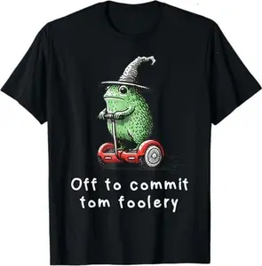 Whimsical Frog Wizard Off to Commit Tom Foolery Frog Meme T-Shirt