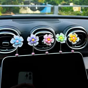 5pcs Car Dashboard Decorative Flowers, Interior Decoration for Car Room, Suitable for Window Side Rearview Mirror, Stylish Automotive Accessories, Girly Car Accessories