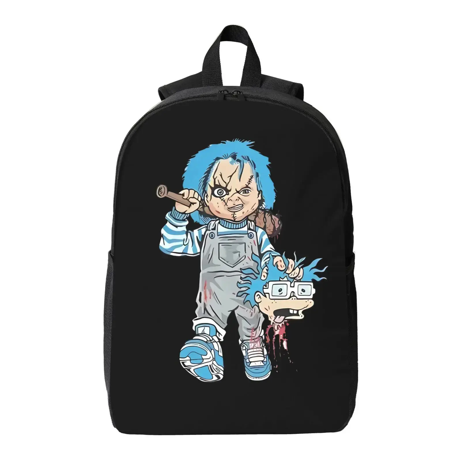 17-Inch Retro Horror Graphic Laptop Backpack - Adjustable Straps, Zipper Closure, Lightweight Computer Backpack for Student School Travel, Casual Daily Use, Laptop Backpacks, Student Backpack