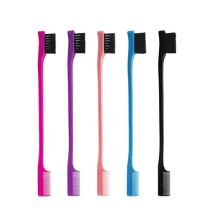 Random Color Edge Brush Comb Vendor Double Sided Edge Control Brush for Baby Hair