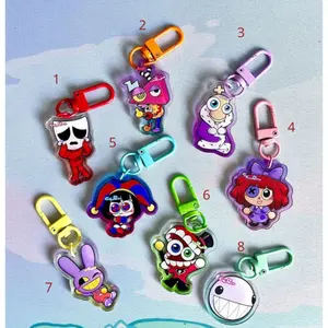TADC The Amazing Digital Circus Keychains 1.5 inch Colorful Clear Double Sided Acrylic Colorful Clasps