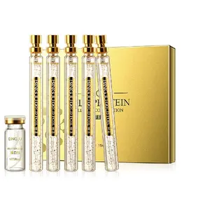 Protein Thread Lifting Set, Soluble Protein Thread and Nano Gold Essence Combination, Absorbable Collagen Thread for Face Lift, Reverse Collagen Serum for Face (With 1 x Protein Thread)